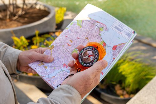 Orienteering Compass - Hiking Backpacking Compass - Advanced Scout Compass Camping and Navigation - Boy Scout Compass Kids - Childrens Compasses for Map Reading - Baseplate Compass Survival (Orange)