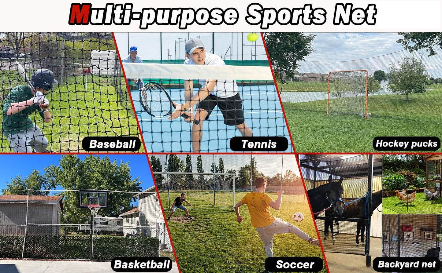 AOLIGEIJS Baseball Softball Backstop Nets, Heavy Duty Sports Netting