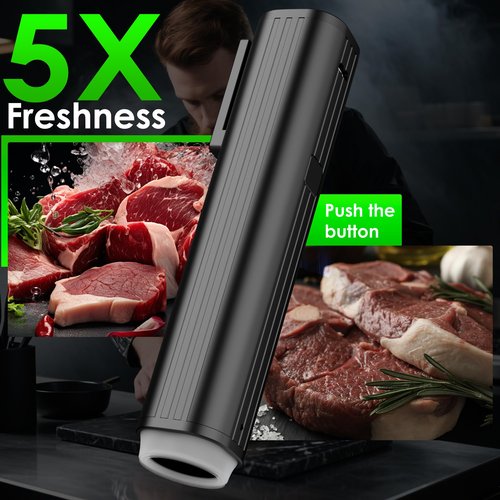 Vacuum Sealer, Portable handheld Vacuum Sealer, (Portable Food Sealer + 30 Reusable Vacuum Bags) With LED pressure display, 2-Speed Pressure Control (60/80 Kpa)