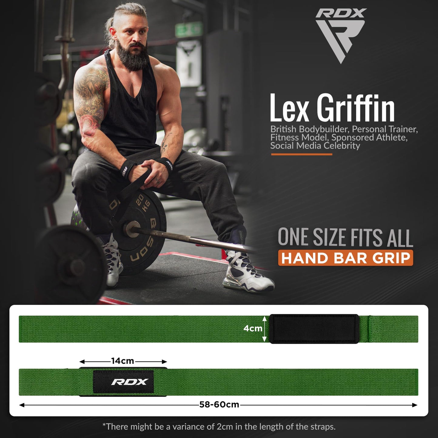 RDX Lifting Straps for Weightlifting –100% Cotton Heavy Duty Gym Wrist Strap with 5MM Neoprene Padding, 60CM Anti-Slip Hand Grip Wraps for Deadlifts Powerlifting Workouts Strength Training, Men Women