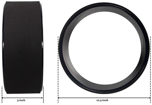 Fitvids Yoga Wheel for Stretching Yoga Prop Wheel, Comfortable Support for Yoga Poses and Backbends, Black