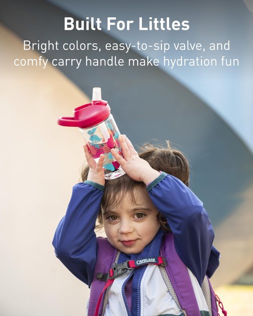 CamelBak eddy+ 14oz Kids Water Bottle with Tritan Renew – Straw Top, Leak-Proof When Closed, Jungle Animals