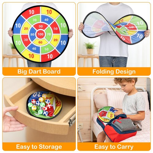 Accmor 29" Large Dart Board for Kids, Kids Dart Board with Sticky Balls, Backyard Outdoor Games Birthday Gifts for 3 4 5 6 7 8 9 10 11 12 Year Old Boys Girls