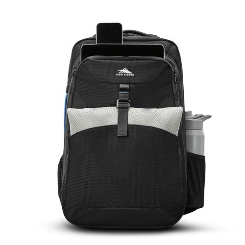 High Sierra Hi-Life 3-in-1 Convertible Wheeled Backpack-Removable Daypack, Stack-It Strap, Adjustable Handle, Black/Blue