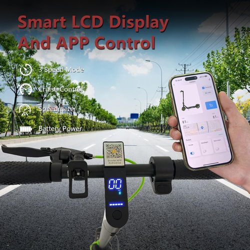 Electric Scooter for Adults - 350W/500W Motor, 19Mph Max Speed, 8.5” Solid Tires, 15/21 Miles Range, Portable Commuting E-Scooter with Double Braking System and App