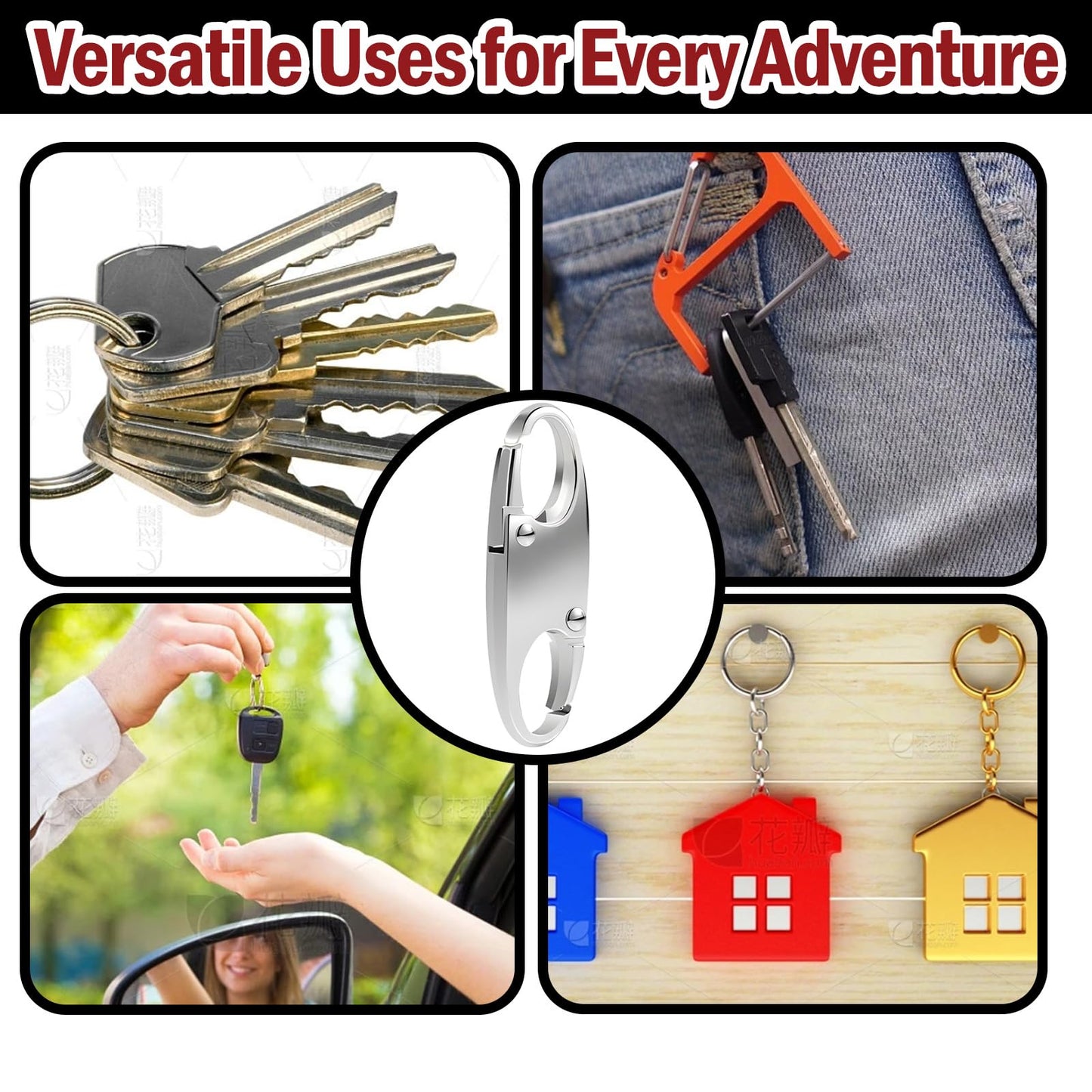 20 Pcs Zipper Clips Anti Theft Double Opening Small S Carabiner Clip Zipper Lock Theft Clasp for Backpack Purse Luggage Suitcase (Black and Sliver)