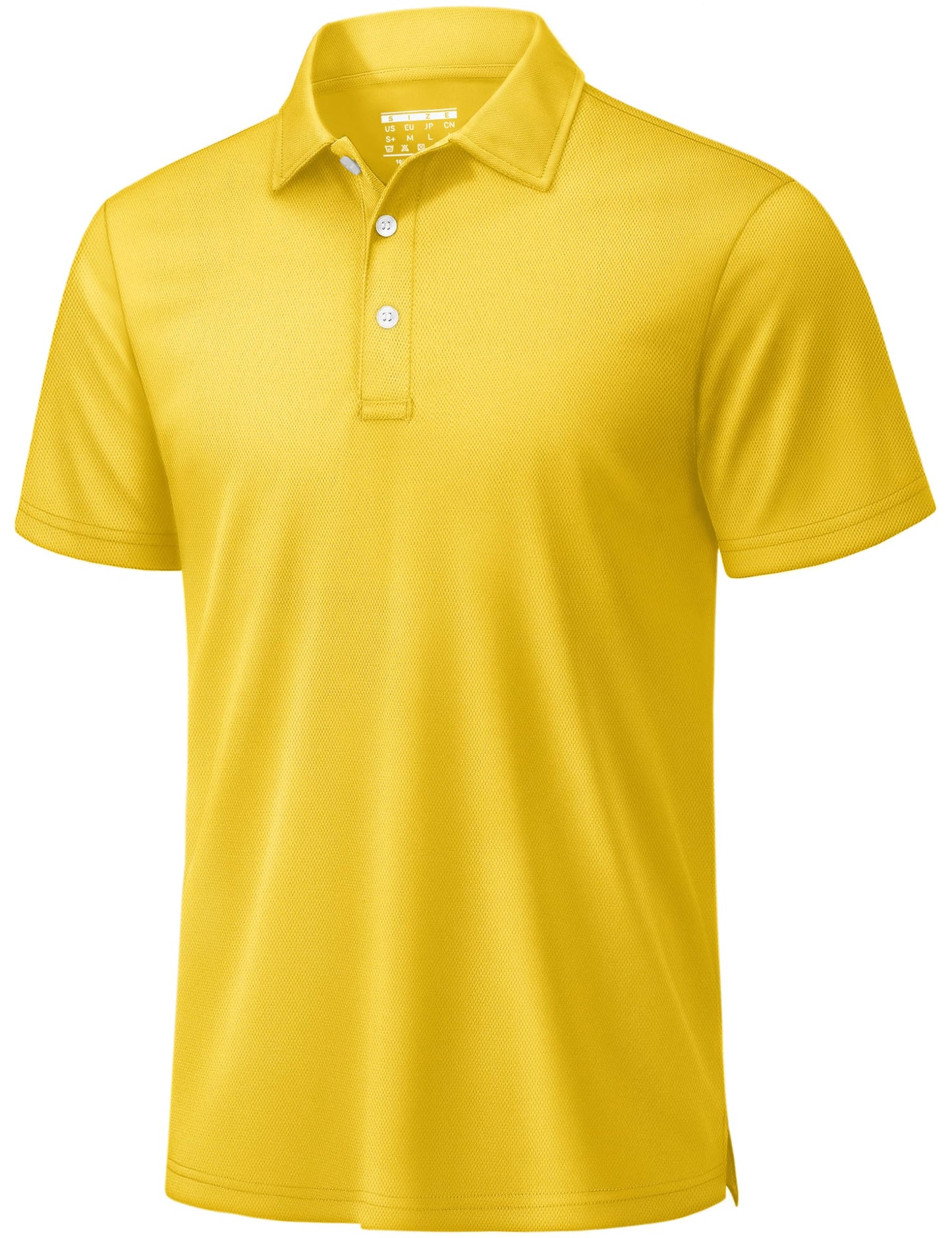 TACVASEN Mens Golf Shirt Dry Fit Mens Polo Shirts Short Sleeve Performance Golf Polos for Men with Collar Work Shirts Yellow, S