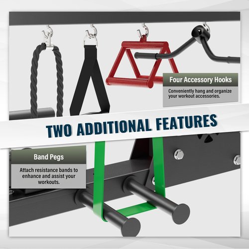MAJOR FITNESS F22 Multi-Functional Power Rack—1600lbs Capacity All-in-One Squat Rack with Dual Pulley System for Home Gym Strength Training