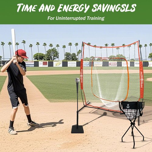 G-Squared BCDY1 Heavy Duty Ball Caddy,Holds 100+ Balls, Tool Free Assembly and Detachable Bag, Ideal for Solo/Pro Training, Easy Move