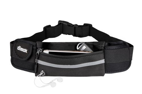 dimok Running Belt Waist Pack - Water Resistant Runners Belt Fanny Pack for Hiking Fitness – Adjustable Running Pouch for Phones iPhone Android