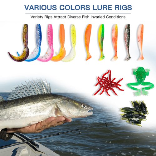 WITOROR Fishing Lures, 144Pcs Tackle Box Included Crankbaits, Spoon, Hooks, Jigs, Weights and More Other Accessories, Fishing Bait Lure Gear Teasers Kit Gifts for Men Bass Freshwater