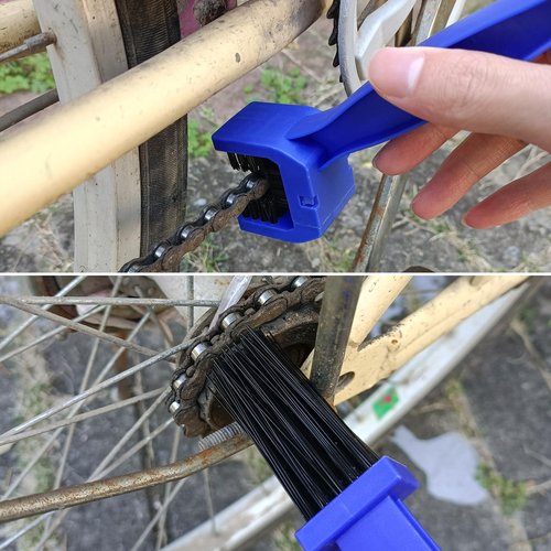 QMET 5PCS/Set Bike or Motorcycle Chain Washer, Cleaning Brush Bicycle Chain Cleaning Tool Set,Bike Chain Crankset Brush,Motorcycle Washer Cleaner Brush Tools