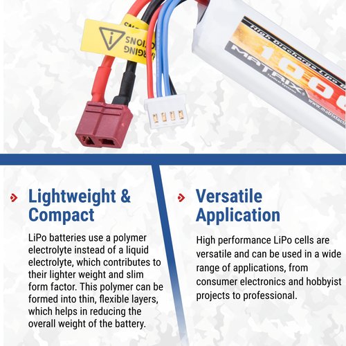 Evike Airsoft - Matrix High Performance 11.1V Stick Type Airsoft LiPo Battery (Model: 1000mAh - 20C / Deans)