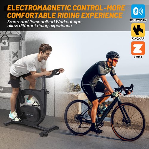 Exercise Bike,Flarhetoric Flywheel Weight 22lbs,Stationary Bike With Exclusive App, Indoor Bike Trainer With Maximum Weight Capacity 300 Lbs, Tablet Mount And Record Sports Data