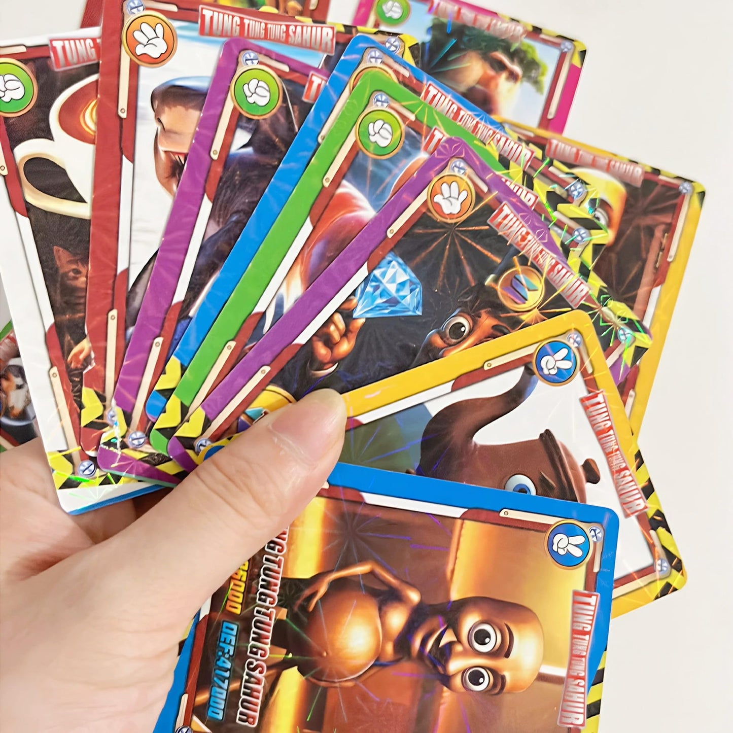 288Pc Official Italian Brainrot Rot Cards Collection, Tralalero Tralala and Tung Tung Tung Sahur,Gold Card Flash Card Collection, Rare (48Pc Blindbag)