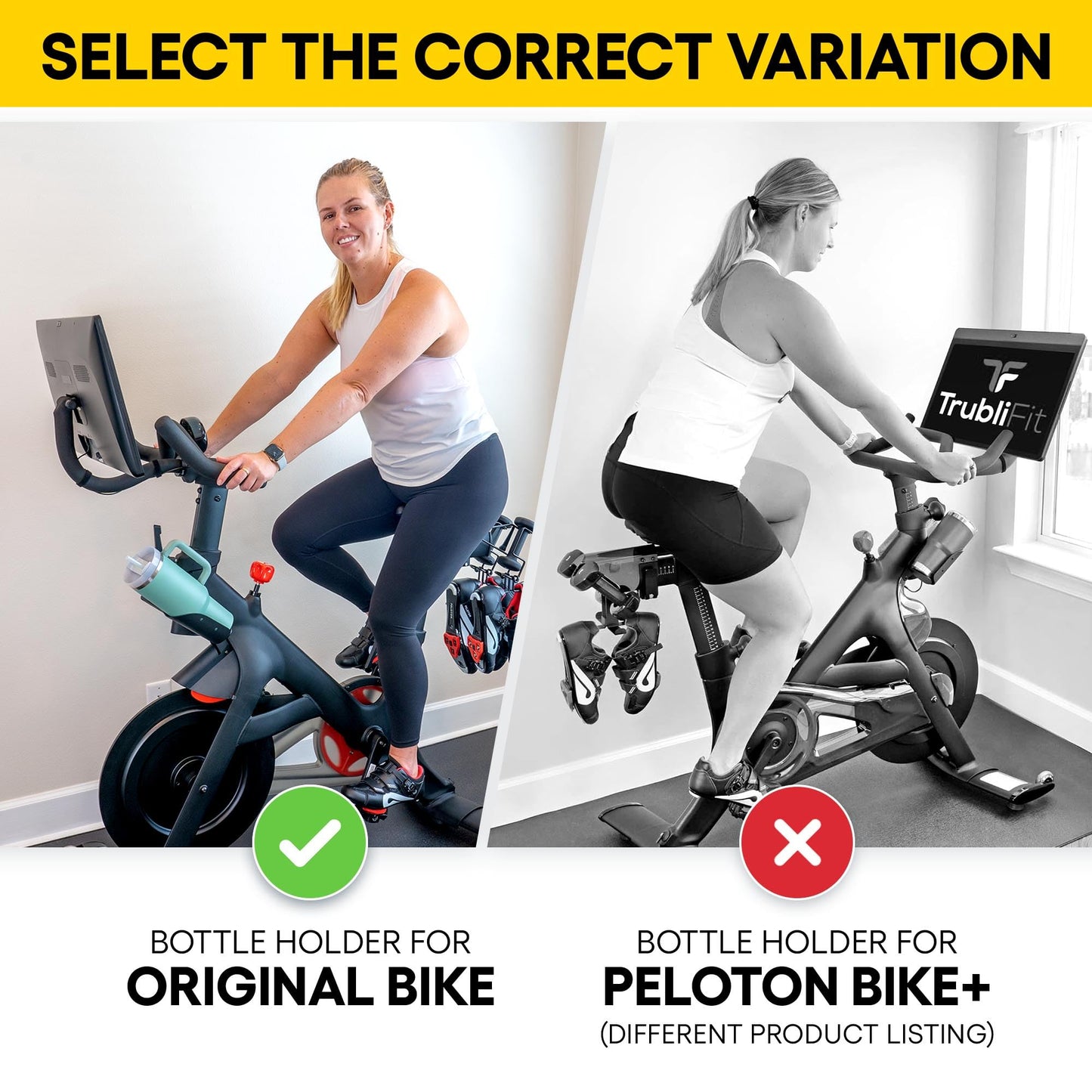 XL Replacement Bottle Holders for Original Peloton Bike and Cross Training Bike with Mounting Bracket, Solid All-Black Metal Design, Direct Replacement Mount - Fits YETI + Nalgene + Hydro Flask