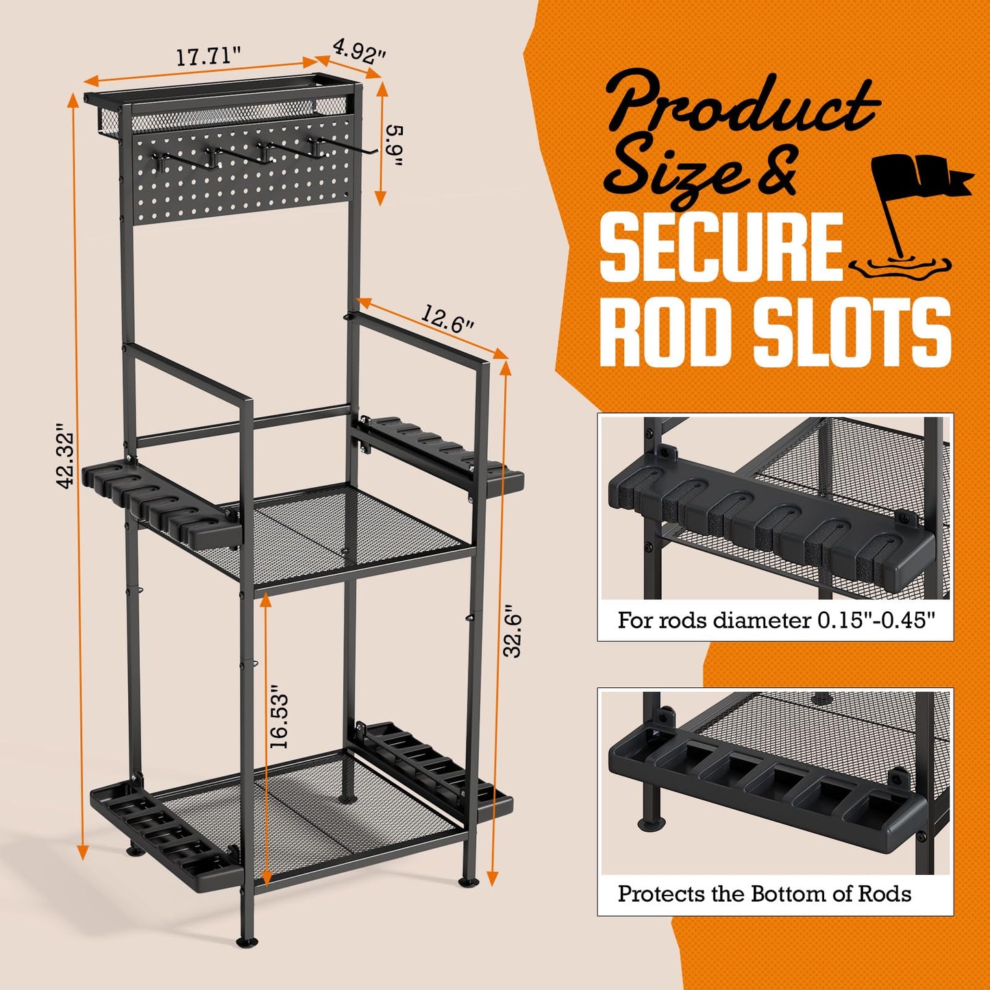 YFFSRJDJ Fishing Rod Holder, Garage Fishing Pole Storage Rack Organizer