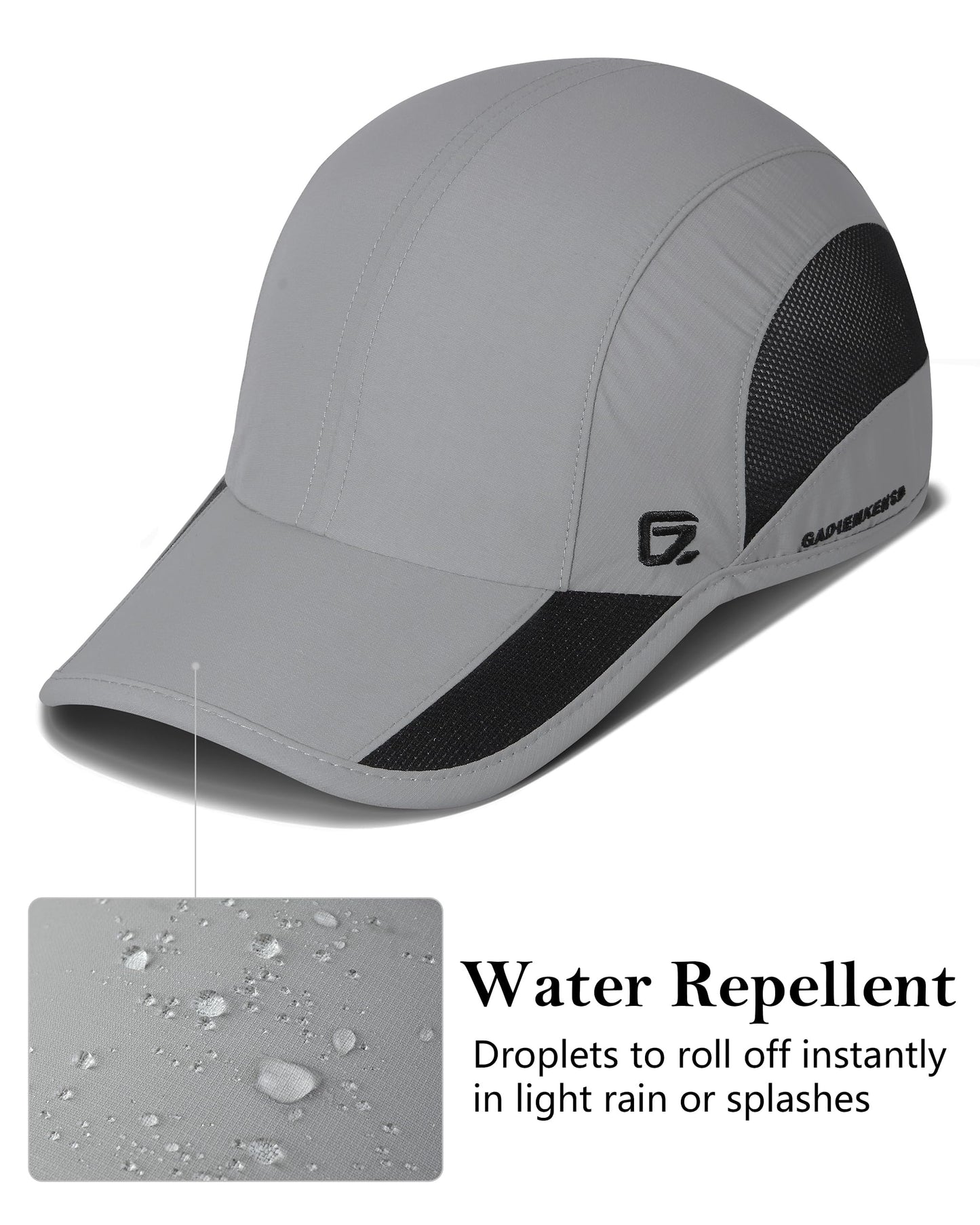 GADIEMKENSD Cooling Running Hat Quick Dry Summer Baseball Cap UPF50+ Sports Sun Caps Breathable Mesh Lightweigh Dad Hats Unstructured for Golf Tennis Hiking Gym Travel Camping Light Grey M/L 7-7 1/2