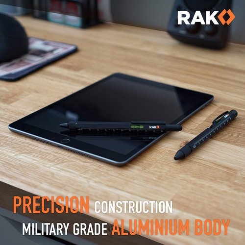 RAK Multitool Pen - Multi-Tool Pens, LED Light, Flathead, Phillips Screwdrivers, Level, Ruler, Bottle Opener, and Stylus. Cool Gadgets Gifts for Men, Dad, EDC Pen Tool, Gift-Ready Box, Pack of 2