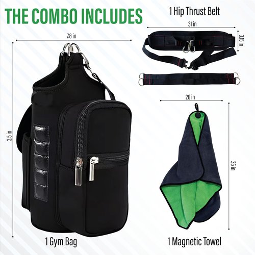 Magnetic Portable Gym Bag: Fitness Icon with Pouch, Phone Holder, Water Bottle, and Hip Thrust Belt Perfect on the workout All the Essentials from Athletics, magnet bags, magnetic gym bag