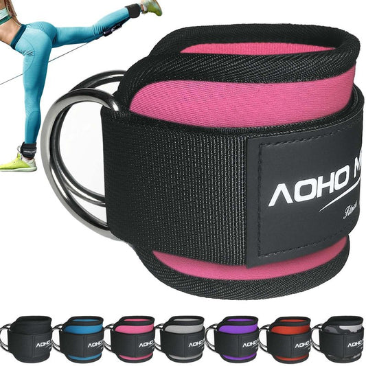 AOHO MOOON Ankle Strap for Cable Machine Attachments, gym accessories for women and men, neoprene ankle cuffs for glute kickback, leg Workouts ande Booty Hip Abductors Exercise