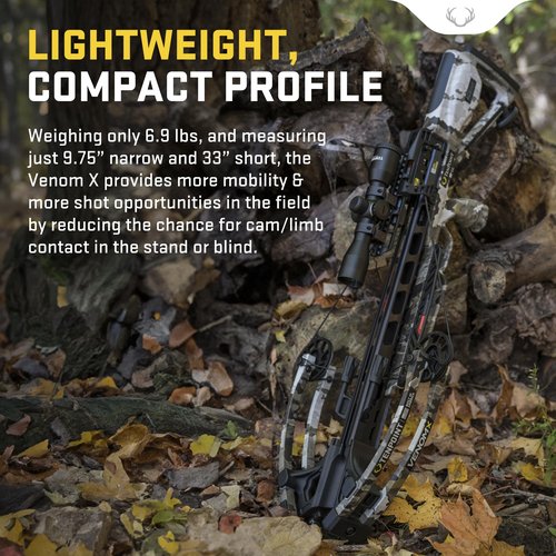 TenPoint Venom X, Moss Green - 390 FPS - Lightest ACUslide Bow Ever - Includes Pro-View 400 Scope, Polymer Scope Struts, ACUslide & Three Pro Elite 400 Carbon Arrows