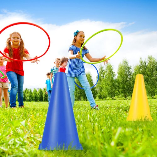 30 Pieces 9 Inch Traffic Cones Plastic Sport Agility Training Safety Cones Soccer Practice Equipment for Basketball Football Drills Exercise, Outdoor Activity and Events(Multicolor)