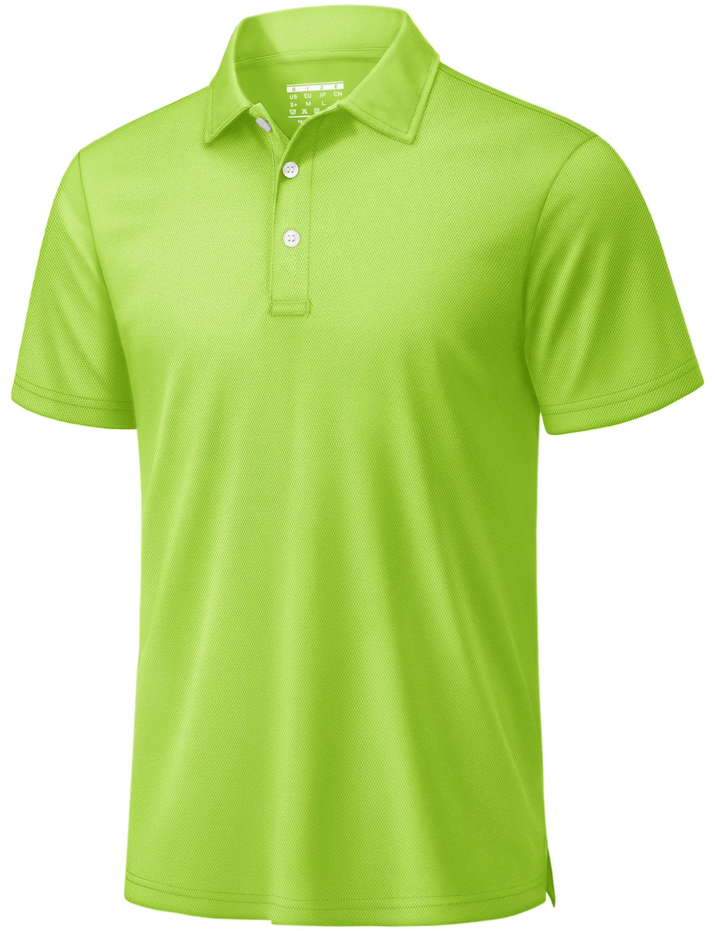 TACVASEN Mens Golf Shirt Dry Fit Mens Polo Shirts Short Sleeve Performance Golf Polos for Men with Collar Work Shirts Neon Green, S