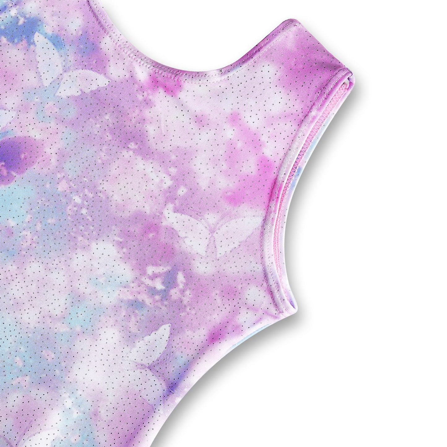 MYQFF 5t Gymnastics Leotard for Girls Dance Ballet Leotards for Kids Teens Biketards Tumbling Hip Hop Dance Outfits for Competition Training Performances Pink Purple Butterfly