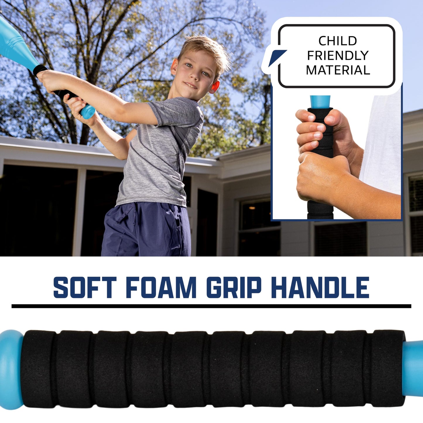 Franklin Sports Jumbo Kids Plastic Bat & Ball - USA Softball - Backyard Bat with Large Barrel for Kids + Toddlers, 24"