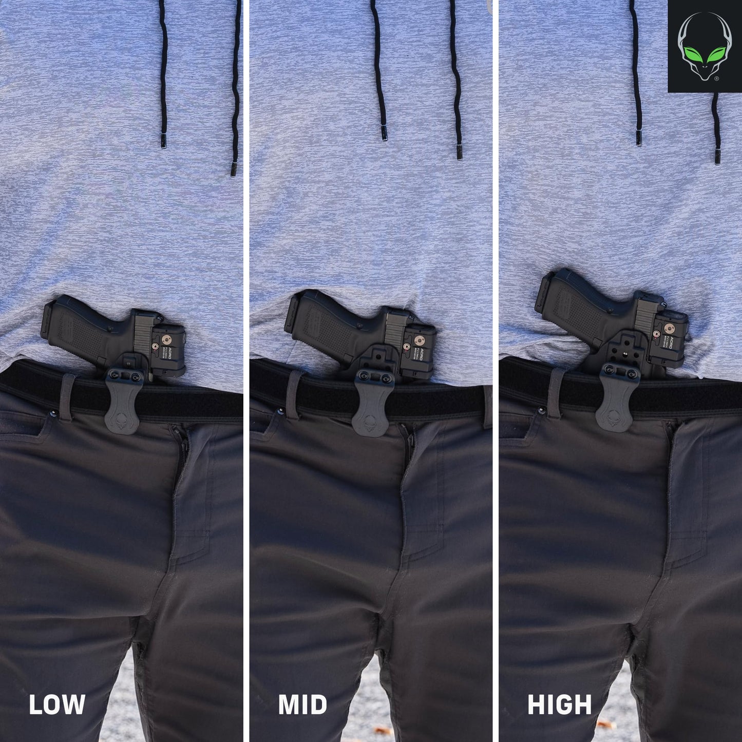 Alien Gear Photon Holster for Glock 19 (Gen 1-5)/19X/19 MOS/23/44/45, MR920 and XR920 – IWB/OWB – Compact Light - Fits TLR-7A, TLR-7X, & TLR-7 HL-X – Ambidextrous