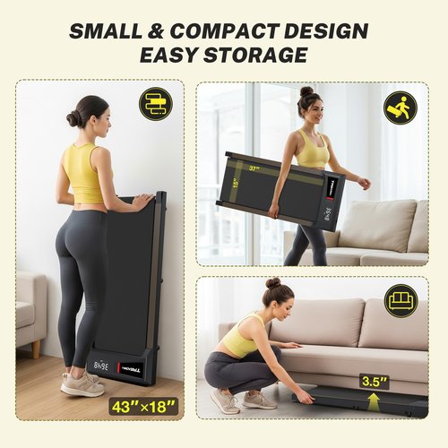 WELLFIT Walking Pad Treadmill with Incline/Decline,300+ lbs Capacity,2.5HP Quiet Standing Under Desk Walking Jogging Running Machine for Apartment Office Home,Works with Apps & Remote Control