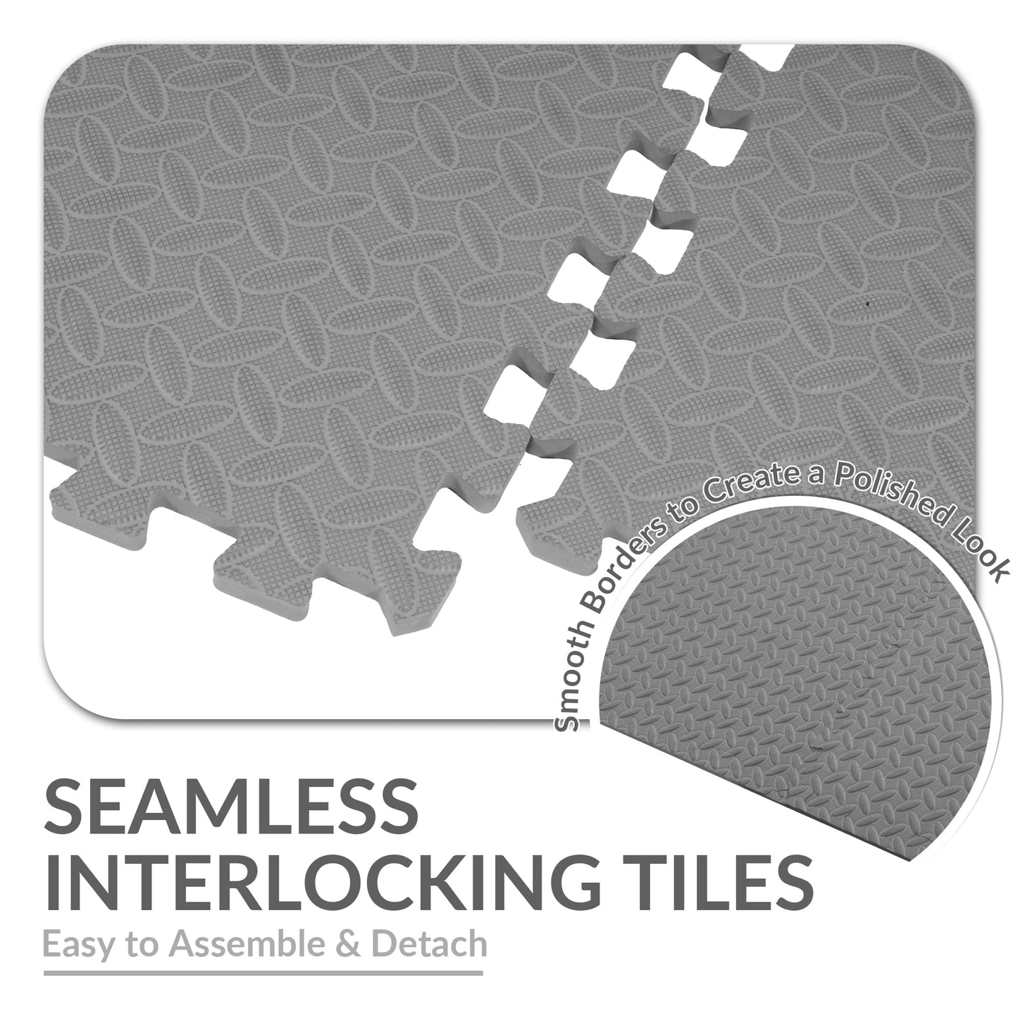 Fitvids Puzzle Exercise Gym Flooring Mat, 3/4" Thick High-Density EVA Interlocking Tiles, Workout Mat for Home Gym, Fitness Equipment, MMA, Gymnastics, 24-Piece Shock-Absorbing Exercise Mat (96 Sq Ft)