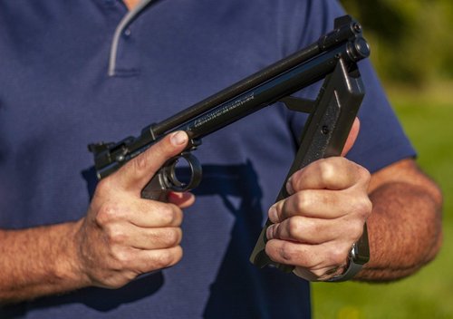 Crosman P1377 American Classic Variable-Pump .177-Caliber Pellet Air Pistol,Black