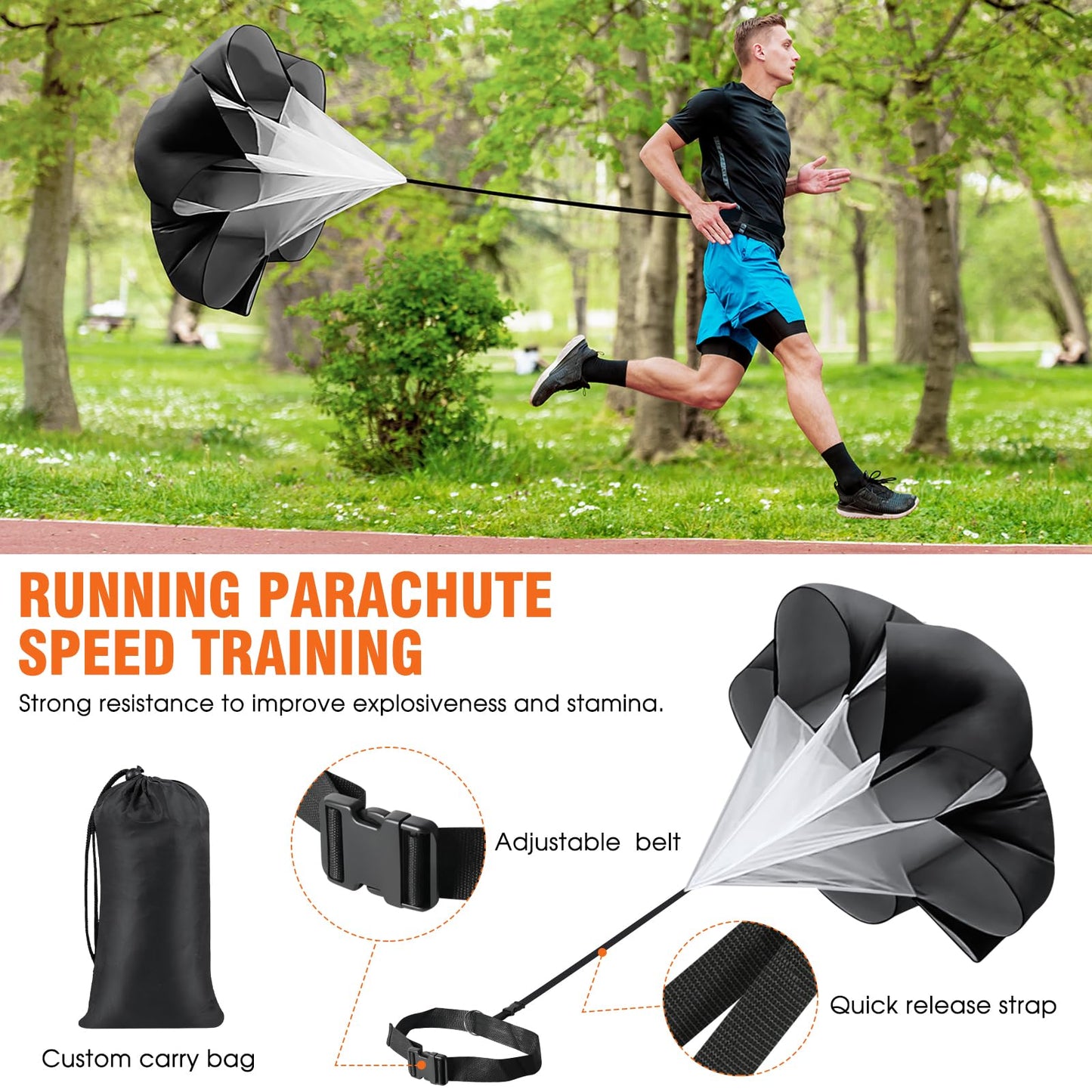 X-UMEUS Agility Ladder Speed Training Equipment Set-20ft Agility Ladder,12 Soccer Cones,4 Hurdles, Jump Rope, Running Parachute| Basketball Football Soccer Training Equipment for Kids Youth Adults