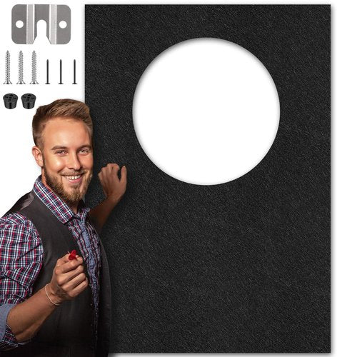 Mindsoft Extra Large Dart Board Wall Protectors Dart Board Backing Felt Wall Tiles Extended Length Dartboard Surround Cork Dartboard Backer Alternative with Bracket Hanging Kit(45 x 32 x 0.35 Inch)