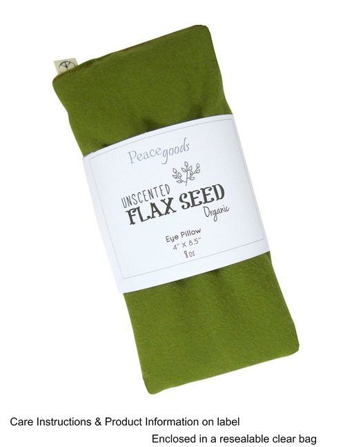 Peacegoods Eye Pillow Gift Set - 4 x 8.5 - Unscented Flax - Washable Cover - Soft Cotton Flannel - Soothing Relaxing - beige tan