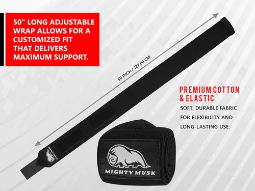 Flexible 40-inch elbow compression strap and joint support brace for bench press, powerlifting, and pressing - Weightlifting Elbow Wraps (One Pair)