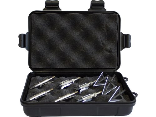 HME Archery Bow Hunting Storage Organizer Box Plastic Portable Lightweight Broadhead Case with Foam Padding