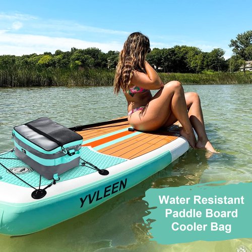 YVLEEN Waterproof Paddle Board Cooler Bag, 25L Capacity, Gray, PVC Material, Multi-Functional Design