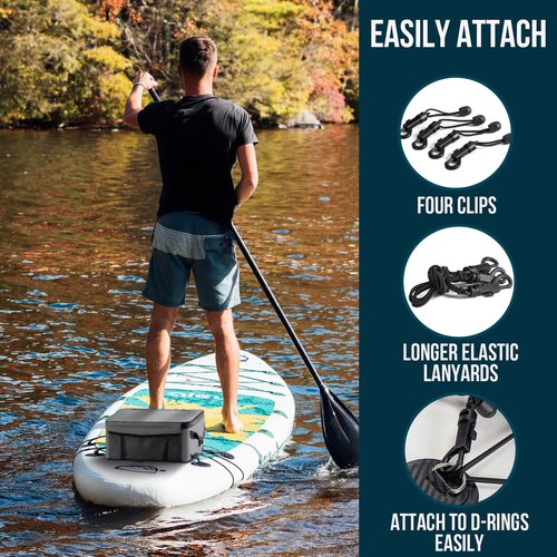 Paddle Board Cooler Bag, Sup Cooler, Kayak Cooler Fits 30 Cans, Standup Coolers with 4 Pockets, Deck Cooler Bag for Paddleboard, Paddle Board Accessories with Phone Pouch