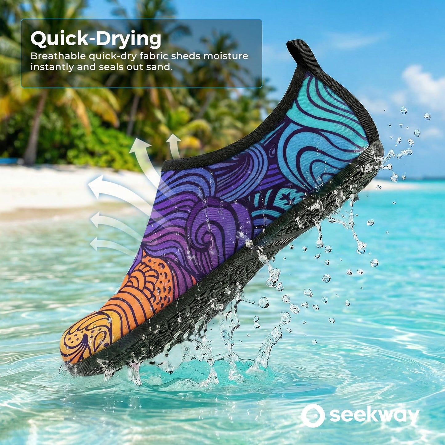 SEEKWAY Water Shoes Barefoot Aqua Socks Quick-Dry Non Slip Shoes for Beach Swim Pool River Boating Surf Women Men Bird SK002(U)