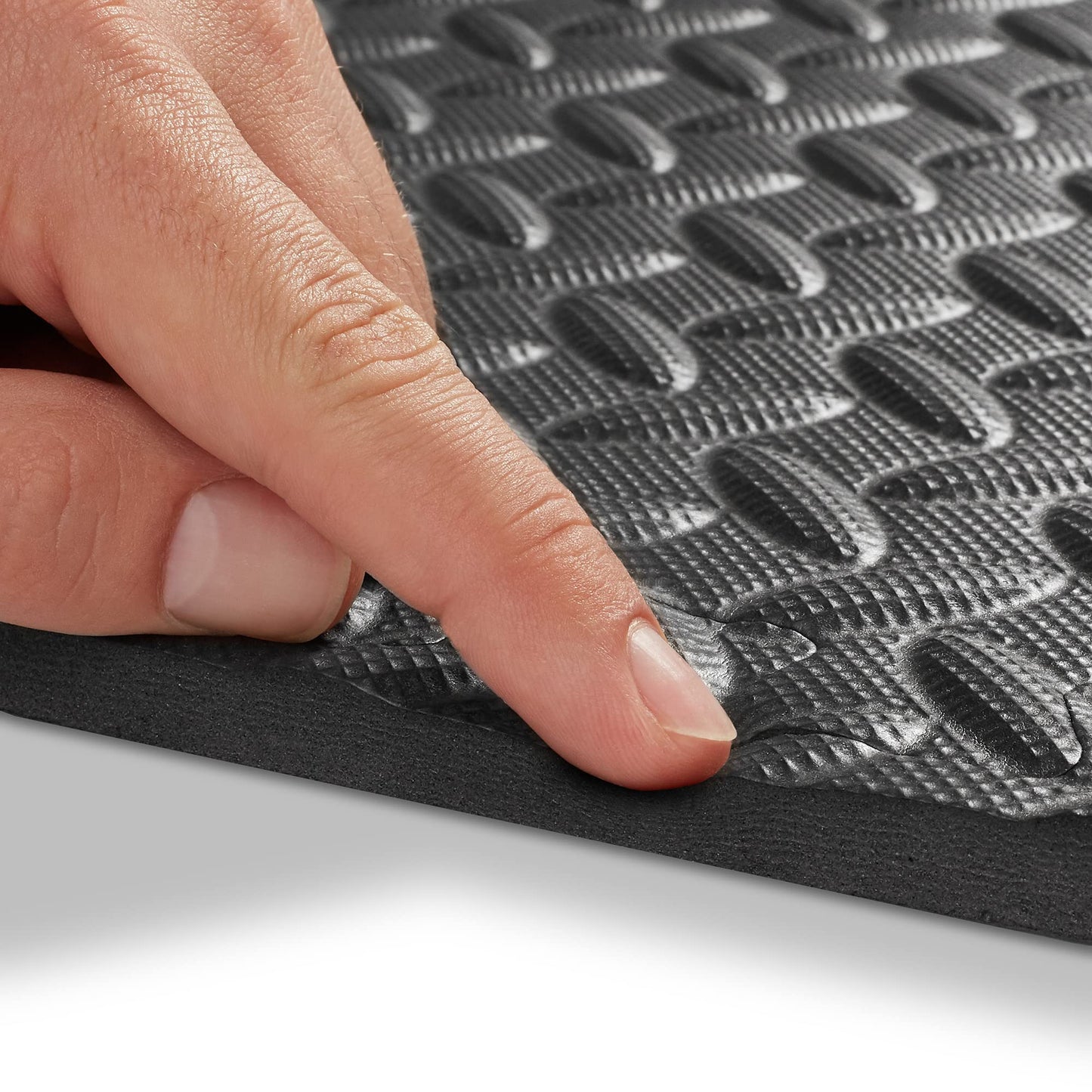 Philosophy Gym Pack of 12 Exercise Flooring Mats - 12 x 12 Inch Foam Rubber Interlocking Puzzle Floor Tiles - Black