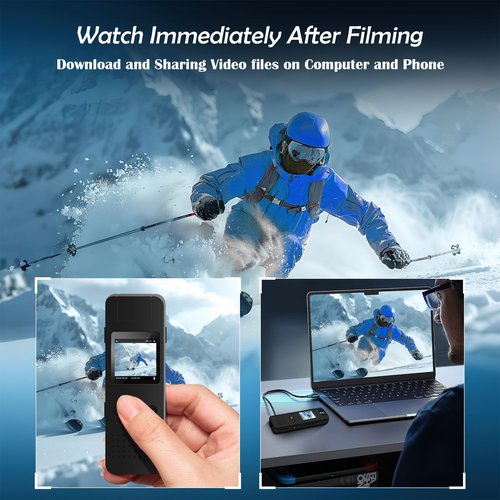 Body Camera with Audio and Video Recording, 1080P FHD Body Cam with 180° Rotating Lens, 8HR Battery & Night Vision, 64GB Wearable Camera for Pet, Home, Office, Easy-to-Use
