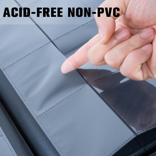 MORABTO Card Binder 16 Pocket,Trading Card Binder Holds up to 1408 Cards with 44 Sleeves,Zipper Card Holder Album Compatible with TCG/Sports Cards Black