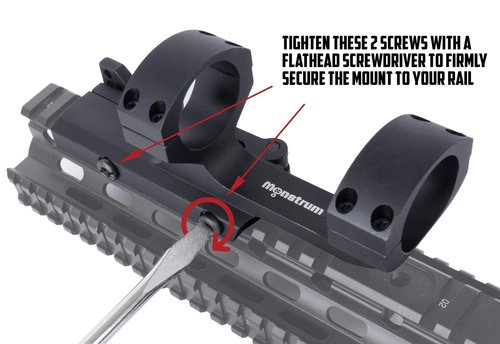 Monstrum Slim Profile Series Cantilever Offset Dual Ring Picatinny Scope Mount with Quick Release | 30 mm Diameter | Black