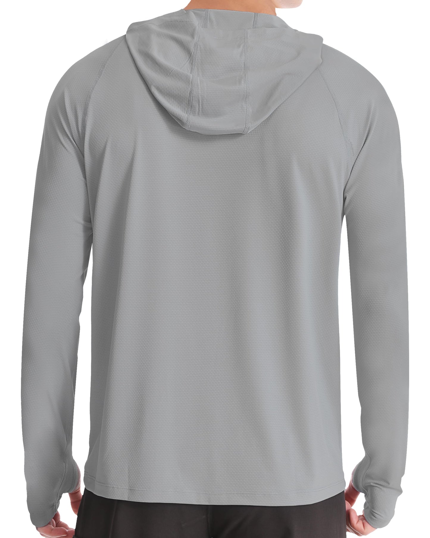 Roadbox Mens Sun Protection Shirts, UPF 50+ Long Sleeve Fishing Shirt with Hood, Lightweight UV SPF Hiking Running Workout Athletic Rash Guard Quick Dry