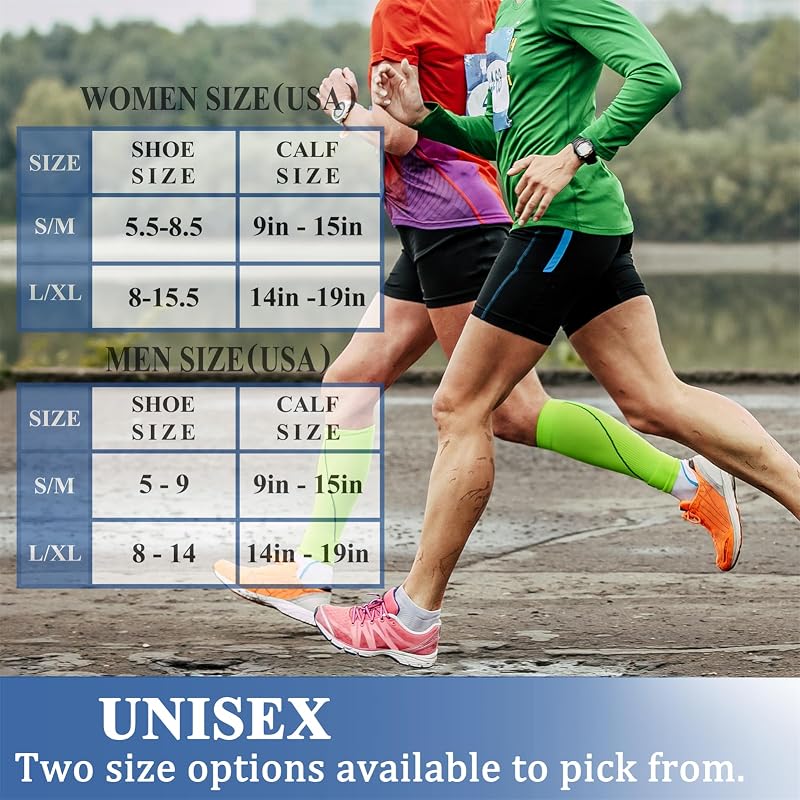 CHARMKING 8 Pairs Compression Socks 15-20 mmHg for Men & Women – Calf Support (Variation: 44 Black/Purple/Purple/Purple/Purple+Large-X-Large)