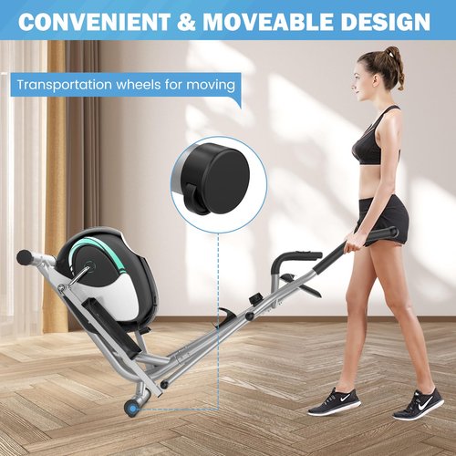Elliptical Machine, Dripex Magnetic Elliptical Training Machines, Hyper-Quiet Fitness Cardio Elliptical Trainer w/ 6KG Flywheel, 8 Resistance Levels, Heart Rate Sensor, LCD Monitor & Device Holder
