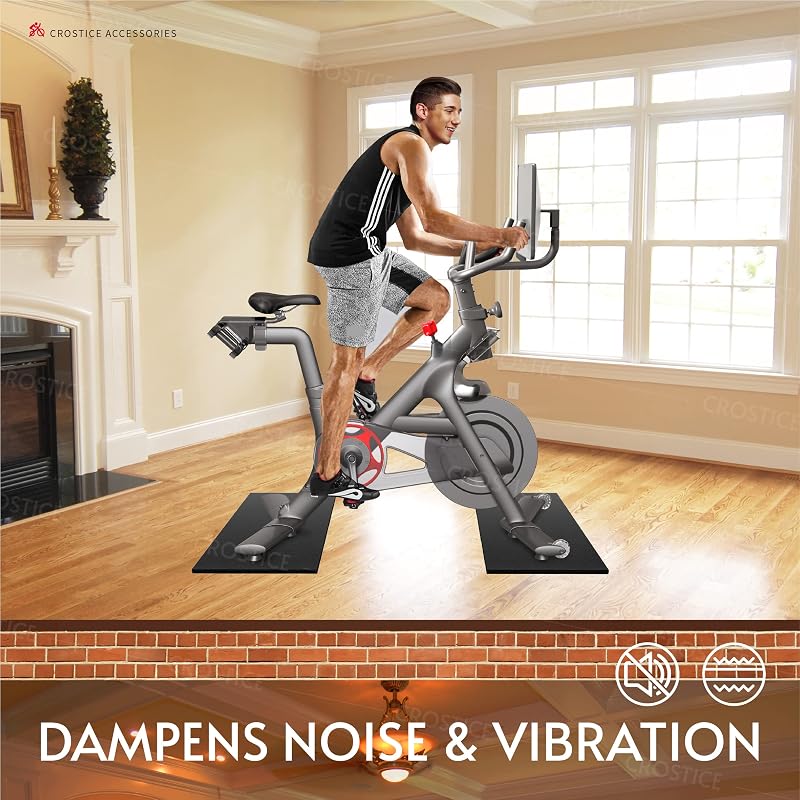 2-Piece Bike Floor Mat for Peloton - 6mm Thick, 11.8 x 24 in (Variation 11.8x24 inch x 2)